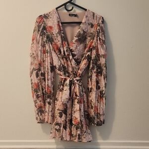 Boohoo Blush Floral Pink Dress